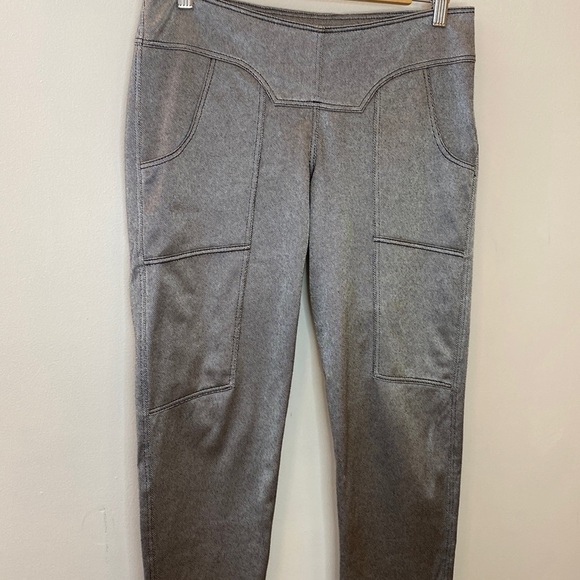 NWT Ema Savahl Couture Luxurious Silver Skinny Moto Style Pants - Picture 7 of 12